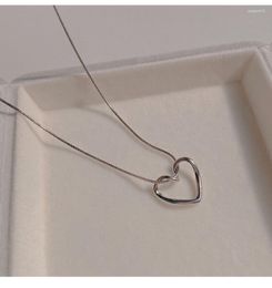 Pendant Necklaces Danymia Women's Korean Stainless Steel Simple Heart Necklace Aesthetic Accessories Drop 2023 Selling Products