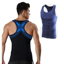 Men Gynecomastia Vest Slimming Boobs Body Shaper Control Belly Tummy Trimmer T-shirt Sleeveless Back Support Underwear Shapewear234O