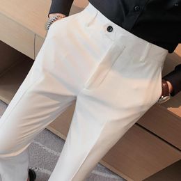 Men's Suits Fashion Men Suit Pants Business Stretch Trousers For Loose Straight Classic Pant Spring Pantalones Clothing 2023 D140