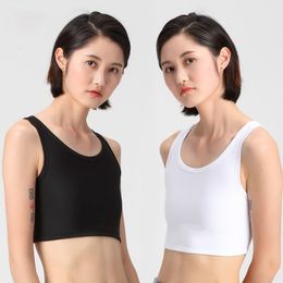 Arm Shaper Women Breast binder Buckle Short Chest Casual Tran Top Breathable Tops Vest Binder Shapers 230921