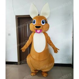 Halloween Brown Kangaroo Mascot Costume High Quality Cartoon theme character Carnival Adults Size Christmas Birthday Party Fancy Outfit