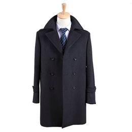 Men's Wool Blends VACH FW SOLID BLACK Colour CASUAL SINGLE BREASTED 90 CASHMERE MENS LONG COATS 230921