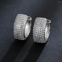 Stud Earrings DLaMstyle Luxury Cubic Zircon Mix Round Shape Big Hoop For Women Wedding Crystal CZ Party Jewellery Engagement Earring