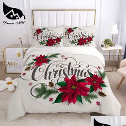 مجموعات الفراش Dream NS Christmas Set Set Queen Home Home Cleglethes Santa Duvet er Juego de Cama 201127 Drop Drovail Garden Suppl Dhaxr