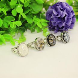 new arrival whole 50pcs mix color gemstone rings whole ancient silver ring fashion jewelry vintage style rings300g