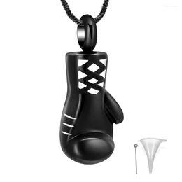 Pendant Necklaces Men Cremation Jewelry Boxer Boxing Glove Keepsake Necklace Stainless Steel Ashes Urn For Husband Boyfriend Memorial Gift