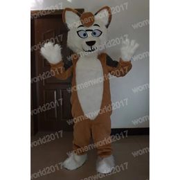 Halloween Brown Wolf dog Mascot Costume Adult Size Cartoon Anime theme character Carnival Unisex Dress Christmas Fancy Performance Party Dress