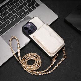 Luxury Shoulder Lychee Grain Zipper Vogue Phone Case for iPhone 15 14 13 12 Pro Max Samsung Galaxy S23 Ultra S22 S23FE S21 S21FE Leather Wallet Kickstand Back Cover