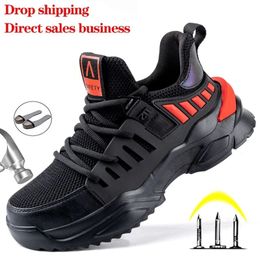 Boots Fashion Safety Shoes Men Steel Toe Cap Work Safety Boots Male Shoes Adult Work Shoes Sneakers Indestructible Work Boots 230922