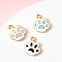 Charms 3pcs Set Animal Feet Cartoon Children's Pendant Bracelet Earring Diy Spot Alloy Dripping Oil Jewelry Small Accessories