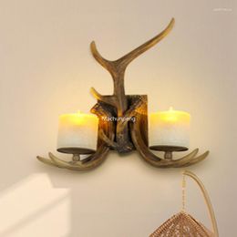 Wall Lamps American Country Antler Lamp Dining Room Club Bar Vintage Industrial Style Light Retro Minimalistic Wandleuchte Decor