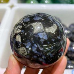 Decorative Figurines 40-60mm Natural Blue Point Crystal Ball Quartz Healing Standing