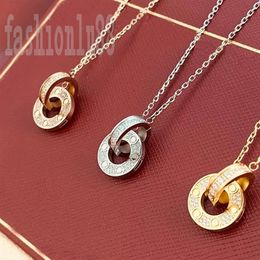 Pendant diamond love necklace screw designer necklaces Jewellery designers for women long chain jewellery gifts double hoop charms l2675