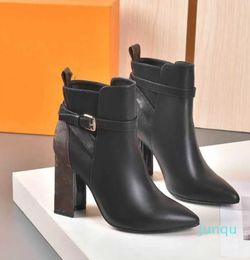 Designer Cherie Silhouette Ankle Boot Fashion Woman Heel Bootie Ranger With Original Box