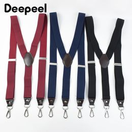 Suspenders 1Pc 3.5x120cm Men's Adult 3 Clip Hook Buckle Strap Y-type Elastic Adjustable Suspenders for Jeans Casual Suit apparel accessory 230921