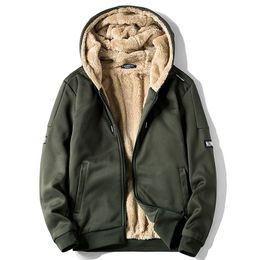 Mens Down Parkas Hooded Sweater Coat Winter Plus Fur Sportswear Hoodie Zipper Simple Trend Thick Lamb Cashmere Fashion Jacket M4XL 230922