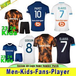 23 24 soccer jerseys CLAUSS MarseilleS maillot foot CUISANCE GUENDOUZI NDIAYE AUBAMEYANG VERETOUT Under NUNO HARIT football shirts men kids
