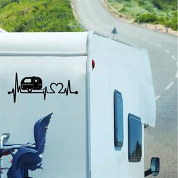 For Camper Travel Trailer Hiker Camper Heartbeat Art Decal Decoration Tent Hiking Vinyl Sticker Camper Art Decor289a