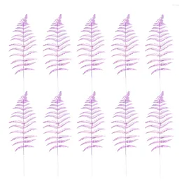 Decorative Flowers 10 Pcs Plants Ornament Fall Decorations Home Palm Leaf Artificial Wedding Bouquet