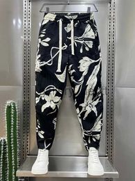 Calças masculinas calças jogger solto listrado floral hip hop streetwear alta qualidade harem calças designer exclusivo roupas de marca j230926