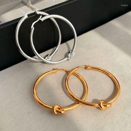 Hoop Earrings CE French Vintage Large Circle Fashion Girl's Unusual Accessories 24K Gold Plated