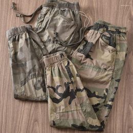 Men's Pants Autumn Casual Loose Leggings Large Size Paratrooper Camouflage Handsome Split Cut Overalls Trousers