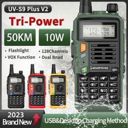 Walkie Talkie BaoFeng UV-S9 Plus V2 10W Tri- Power Walkie Talkie Waterproof CB Radio Transceiver Long Range Upgrade of UV-5R Portable Radio 230922