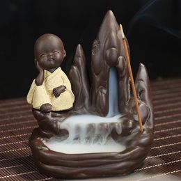 Incense Burner Creative Home Decoration The Little Monk Small Buddha Censer Backflow Incense Burner Preference199A