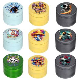 Beautiful Smoking Grinder 4 Layers 40mm 50mm 55mm 63mm 75mm Skull Shape Metal Zinc Alloy Tobacco Crusher Dry Herbal Grinders Smoke Accessories