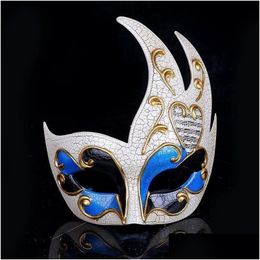 Party Masks Men Ladies Masquerade Ball Venetian Eye Mask Black Carnival Fancy Dress Costume Decor 230705 Drop Delivery Home Garden F Dhsw5