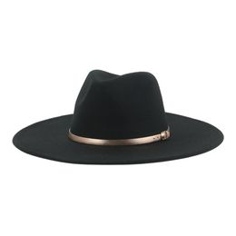 Fedora Hats for Women Band Classic Formal Church Wedding Hats for Men Panama Solid Black White Felt Women Hat Sombreros De Mujer212P