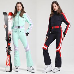 Skiing Suits Ski Suit Women Slim Outdoor Snowboard Overalls Warm Skiing Set Overalls Winter Clothing Wind Proof Waterproof 230922