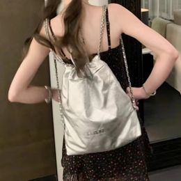 22 Garbage Bag Womens Backpack Leather Diamond Gold Hardware Metal Buckle Luxury Handbag Shoulder Bag Large Capacity Travel Bag Airport Sacoche Mommy Bags 34cm