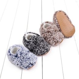 First Walkers Infant Born Baby Slippers Toddler Girls Boys Prewalker Trainers Walker Fur Winter Warm Anti-slip Crib Shoes 0-18M