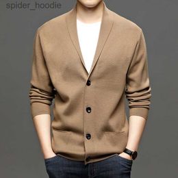 Men's Sweaters Korean Cardigan Men's Sweater Knit Top Male Clothes Black Long Sleeve V-Neck Wweater Oversize Sweater Jacket Men's Coat S-3XL L230922