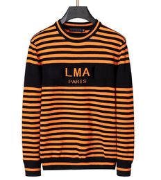 Premium Mens Designer Sweaters Round Neck Stripe Contrast Jumpers Sweatshirts womens Versatile Underlay Cashmere Knitted pullover hoodies