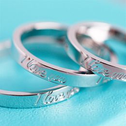 Men and women couples LOVE sterling silver s925 ring Full Size 5 6 7 8 9 10 11 CNC finger rings PT950 engraved224T