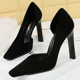 Dress Shoes BIGTREE Shoe 105 Cm Heels Square Head Women Pumps Block Ladies Heel Fashion Party 230921