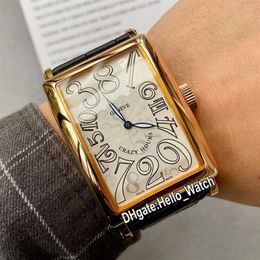 New Crazy Hours Rose Gold Case 1200 CH Whtie Sun Pattern Dial Seagull Automatic Mens Watch Black Leather Strap Sport Watches Hello239f