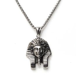 Fashion Hiphop Necklace Men's Egyptian Pharaoh Pendant Titanium Steel Personality Necklaces244p