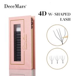 False Eyelashes DeceMars 4D W Shape Natural Long Eyelash 12 line tray 230921