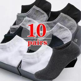 Men's Socks 5/10pairs Men Boat Spring Summer Non-slip Silicone Invisible Cotton Male Breathable Short Sock Ankle Casual Sox