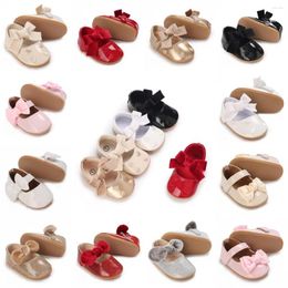 First Walkers HAIZHIW 0-18M Baby PU Leather Boy Girl Moccasins Moccs Shoes Bow Fringe Rubber Soled Non-slip Footwear Crib