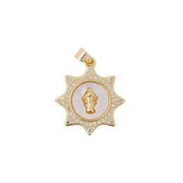 Chains High Quality 18K Gold Plated Ladies Religious Virgin Mary Pendant Necklace Matte Catholic Jewelry