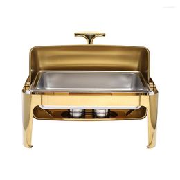 Dinnerware Sets 9 Liter Chaffing Dishes Buffet Set Dish Warmer Stainless Steel Gold Color Catering
