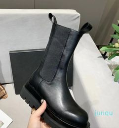 high boots designer high quality brand boots leather low heel Martin leather shoes women's flat bottom zipper Ankle Booties