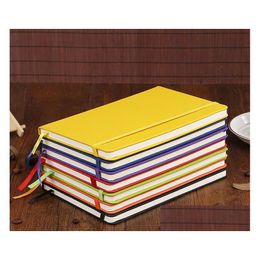 notepads wholesale classic notebook harder a5 costom design college red pu leather with pocket elastic closure banded 100sheets drop dhyw9