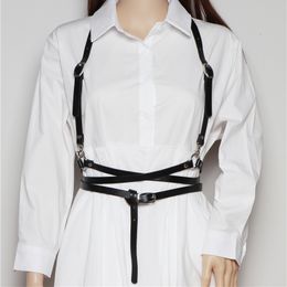 Suspenders Goth Techwear Detachable Leather Braces Jartiyer Women Tactical Suspenders Shirt Holder Corset Punk Harajuku Tirantes 230921