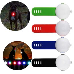 Dog Collars Leashes IPX8 Waterproof LED Pet Collar Pendant USB Rechargeable Night Safety Light Flashing for Accessories 230921