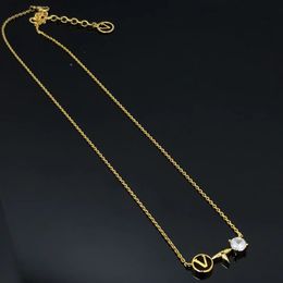 Classic gold diamond Necklaces Fashion simple designer necklaces women's gift jewelry